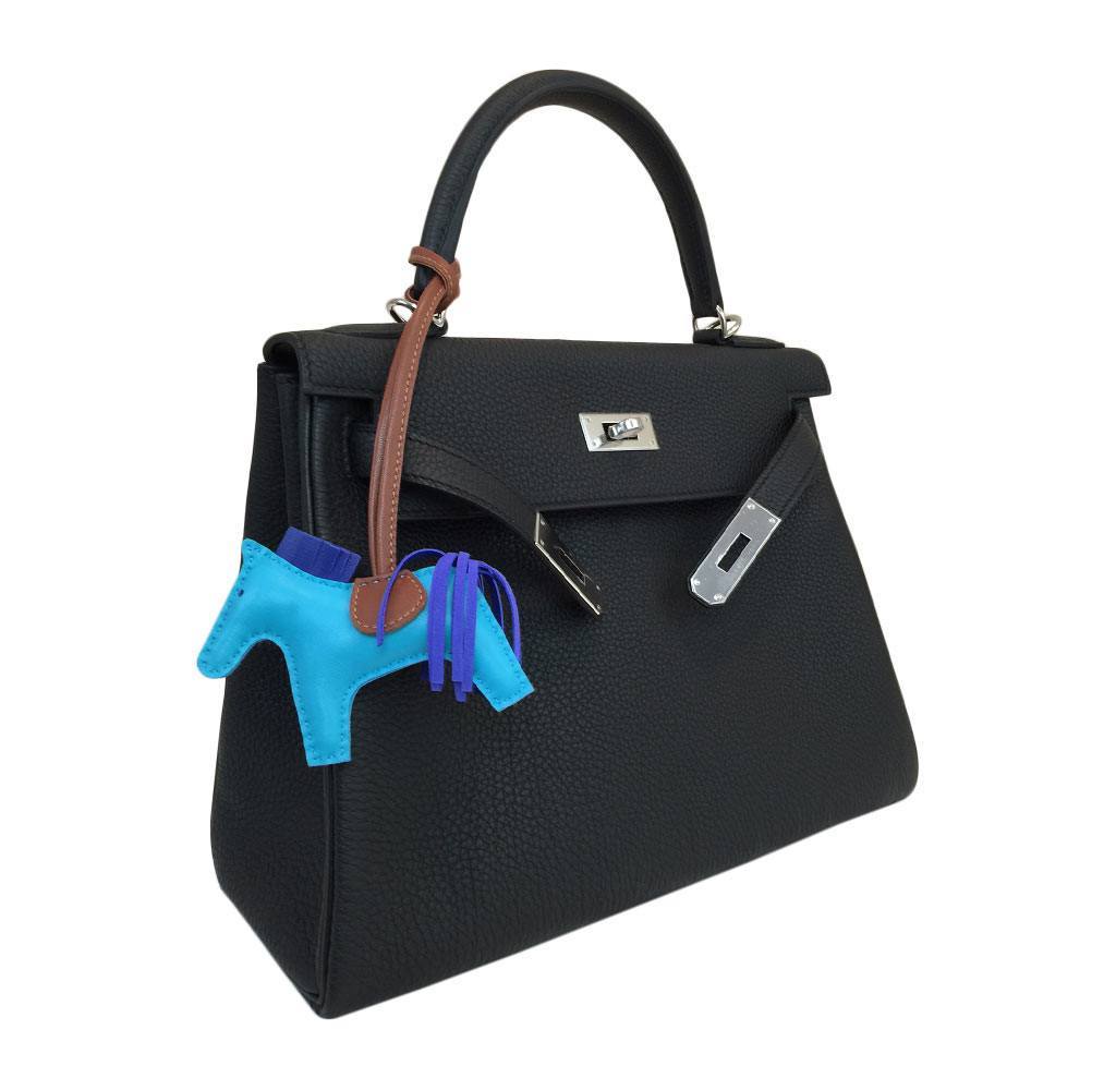 Hermes Kelly 28 Black Togo Leather Palladium Hardware