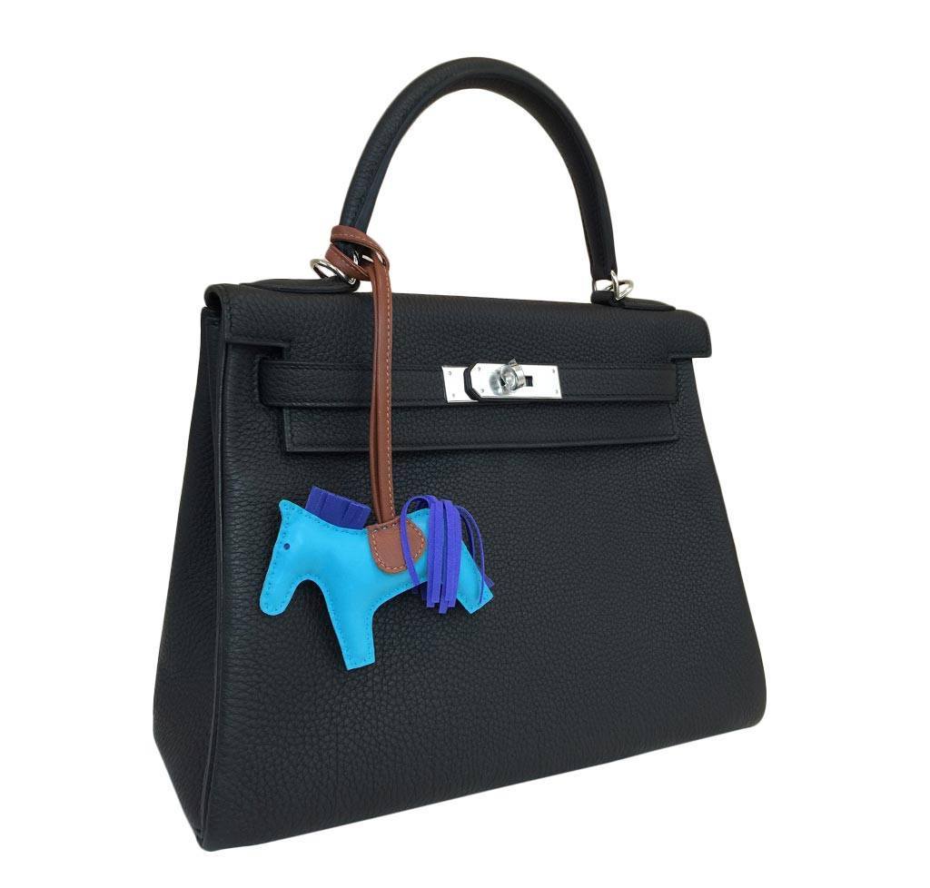 Hermes Kelly 28 Black Togo Leather Palladium Hardware