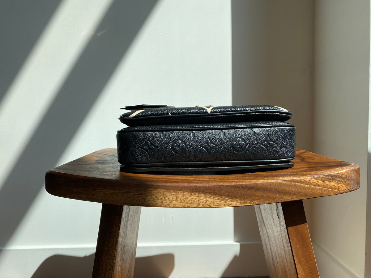Louis Vuitton LV Crafty Pochette Metis Black Embossed Leather M45385