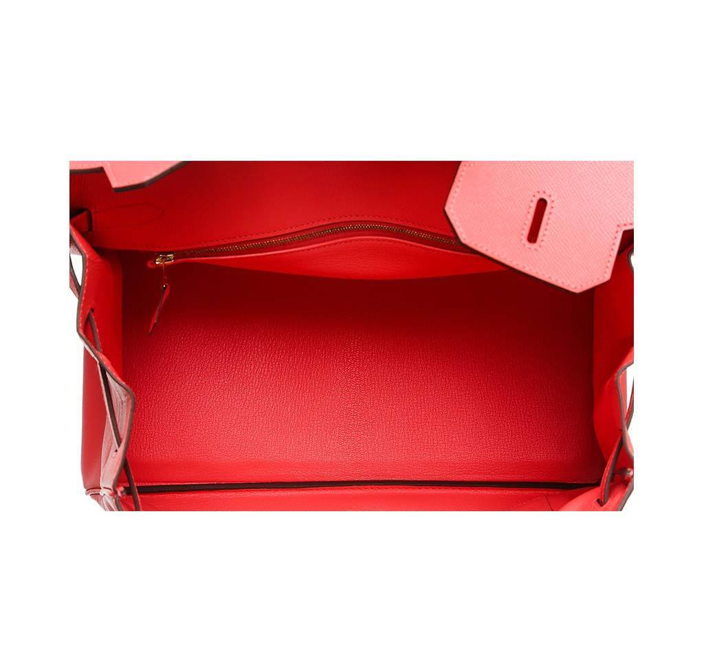 Hermes Birkin 35 Rouge Pivoine Epsom Leather Gold Hardware