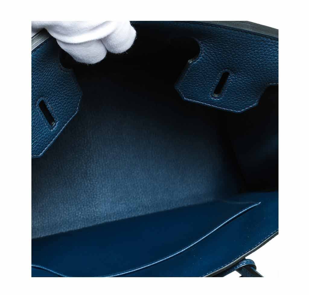 Hermes Birkin 30 Bleu Prusse Togo Leather Gold Hardware