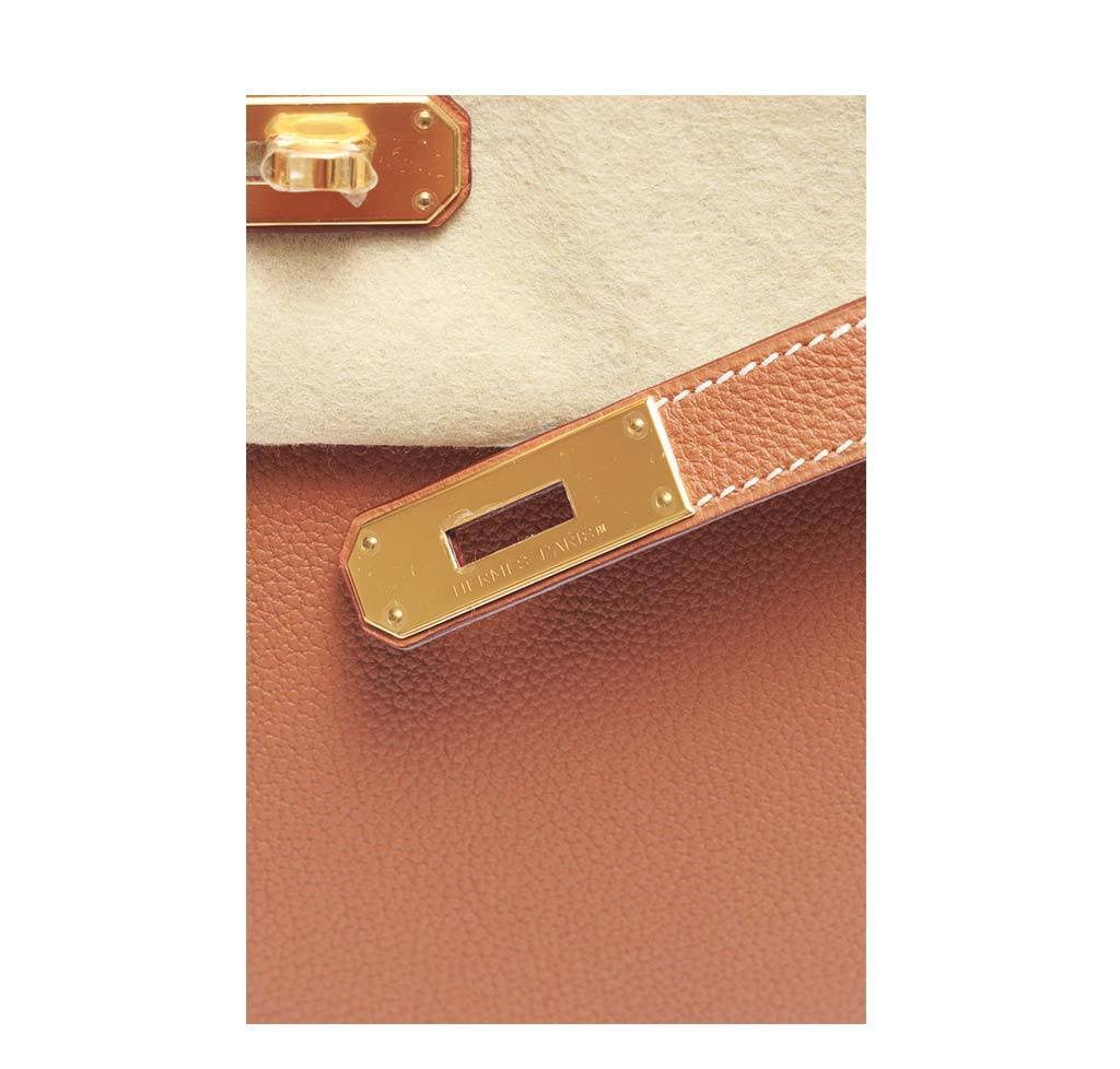Hermes Kelly Retourne 32 Gold Togo Leather Gold Hardware