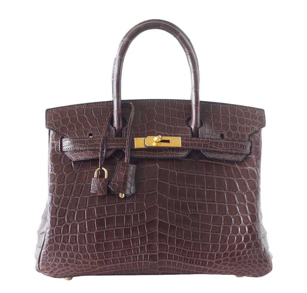 Hermes Birkin 30 Matte Havane Niloticus Crocodile Gold Hardware