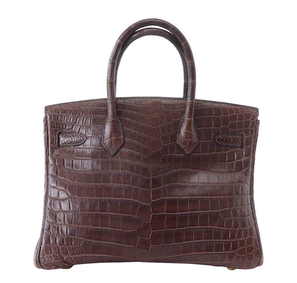 Hermes Birkin 30 Matte Havane Niloticus Crocodile Gold Hardware