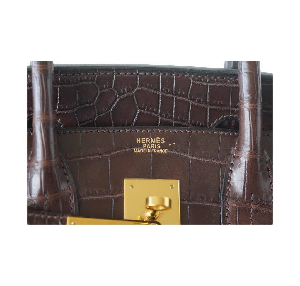 Hermes Birkin 30 Matte Havane Niloticus Crocodile Gold Hardware