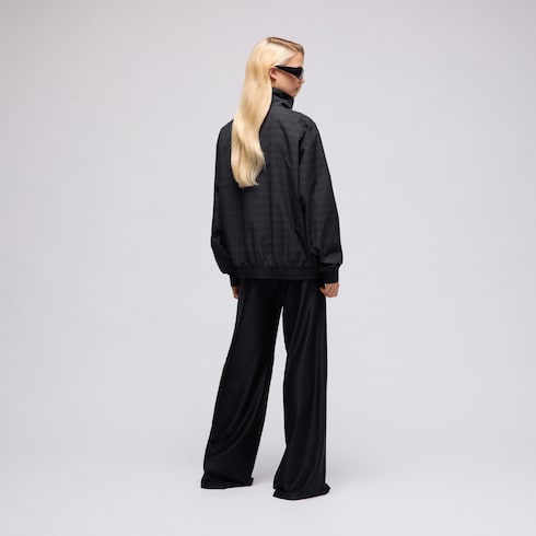 Prince of Wales nylon zip jacket - black