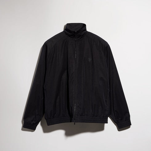Soft technical twill zip jacket - black