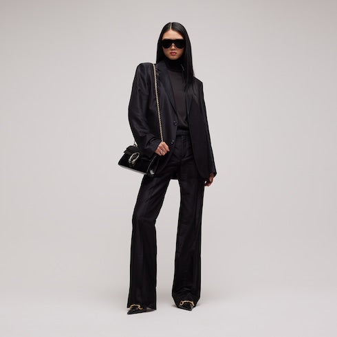 Fine silk faille jacket - black