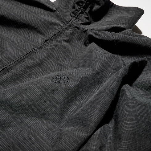 Prince of Wales nylon zip jacket - black
