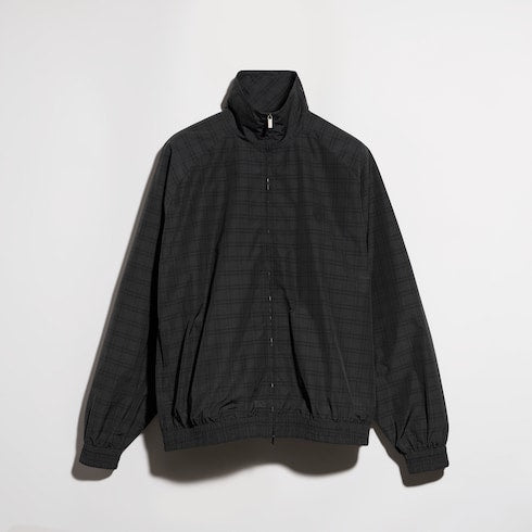 Prince of Wales nylon zip jacket - black