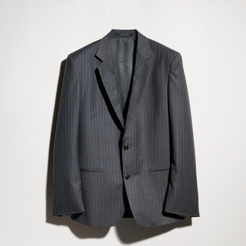 Pinstripe wool jacket - dark grey