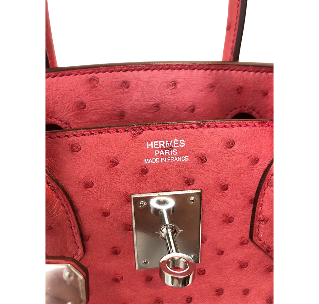Hermes Birkin 30 Ostrich Bougainvillea