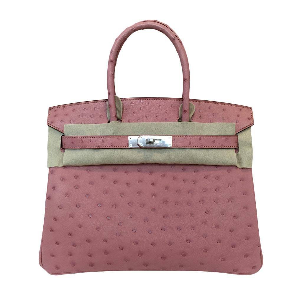Hermes Birkin 30 Terre Cuite Ostrich Palladium Hardware