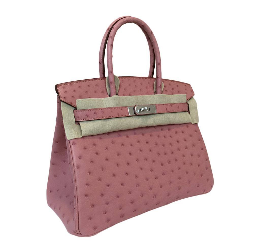 Hermes Birkin 30 Terre Cuite Ostrich Palladium Hardware