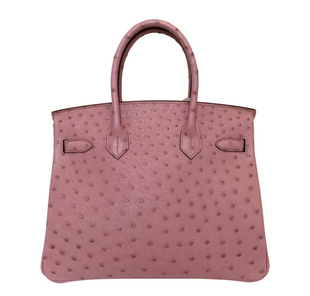 Hermes Birkin 30 Terre Cuite Ostrich Palladium Hardware