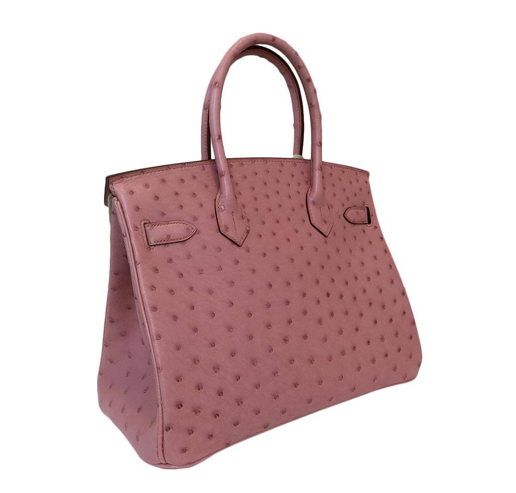 Hermes Birkin 30 Terre Cuite Ostrich Palladium Hardware
