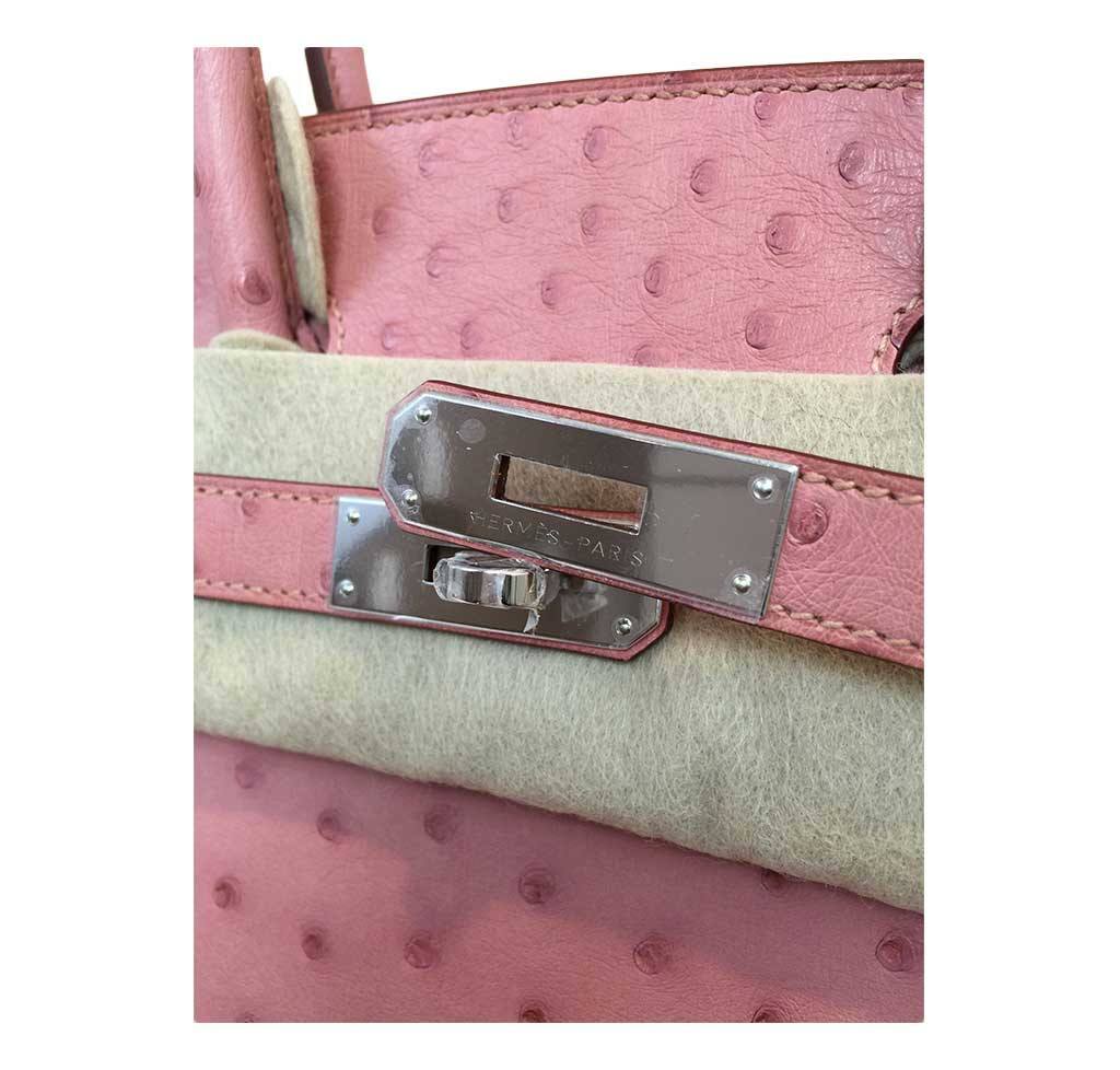Hermes Birkin 30 Terre Cuite Ostrich Palladium Hardware