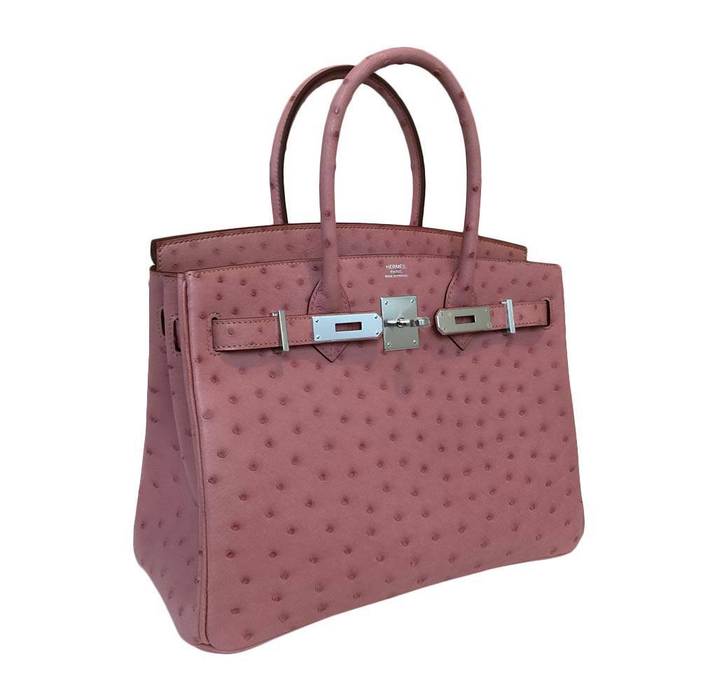 Hermes Birkin 30 Terre Cuite Ostrich Palladium Hardware