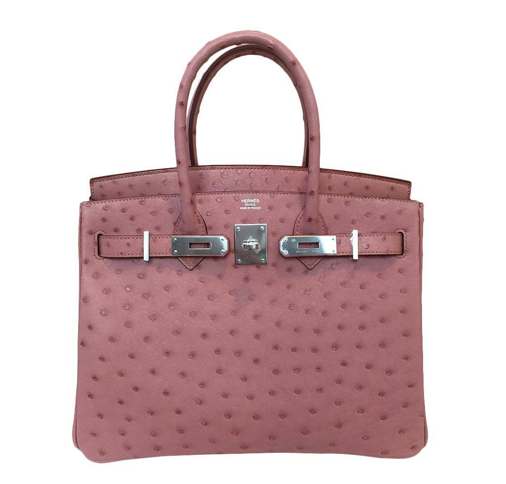 Hermes Birkin 30 Terre Cuite Ostrich Palladium Hardware