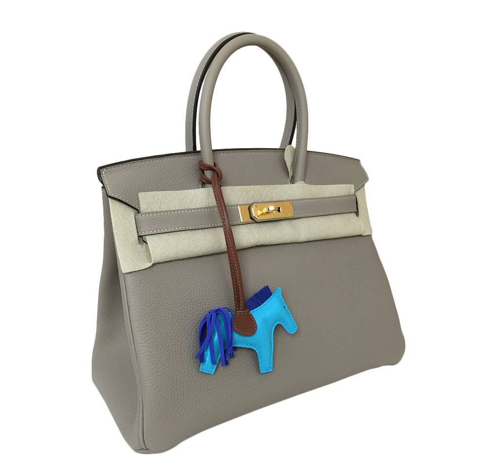 Hermes Birkin 30 Gris Tourterelle Clemence Leather Gold Hardware