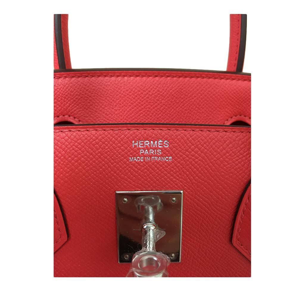 Hermes Birkin 30 Rose Jaipur Epsom Leather Palladium Hardware