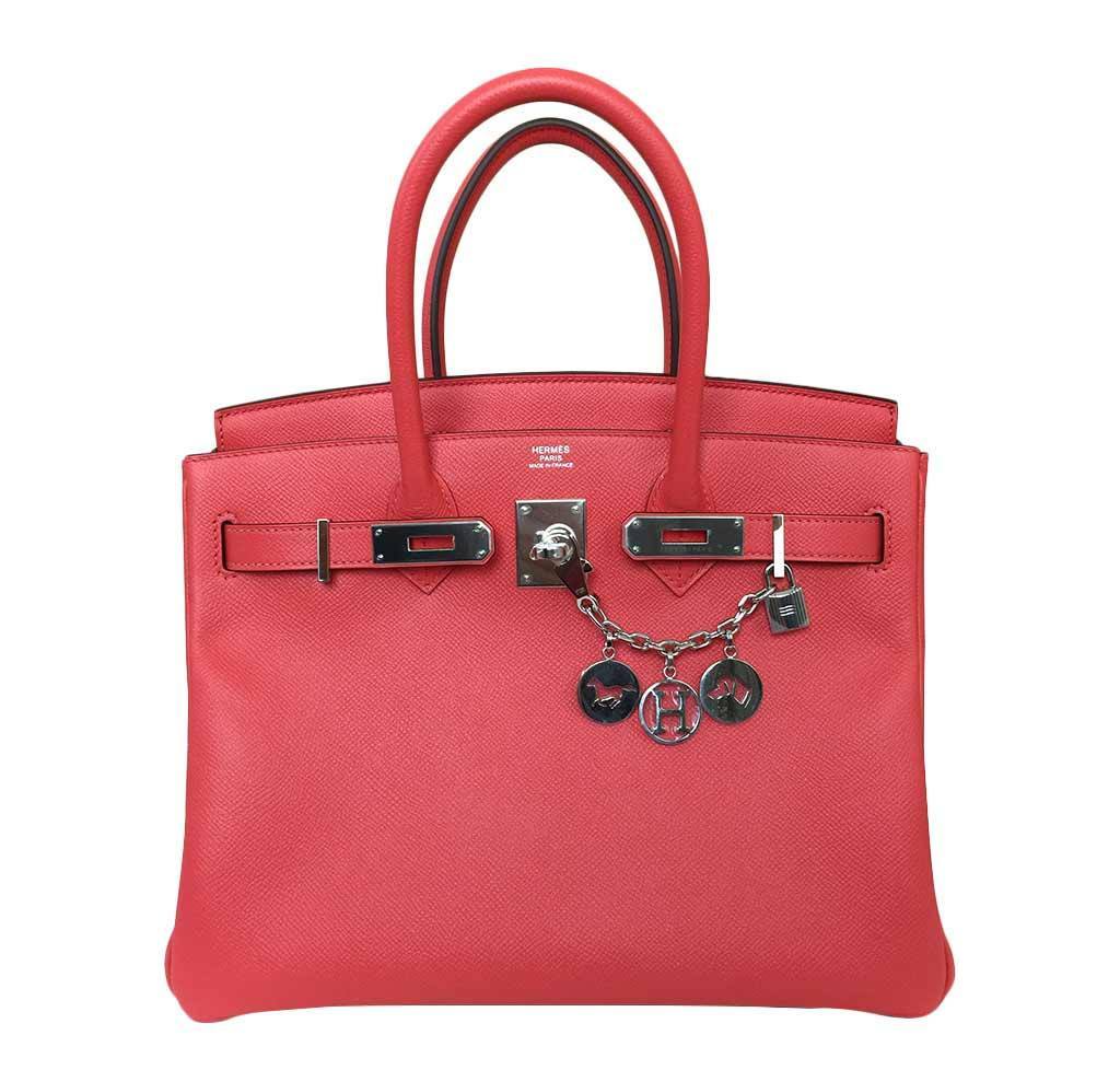 Hermes Birkin 30 Rose Jaipur Epsom Leather Palladium Hardware
