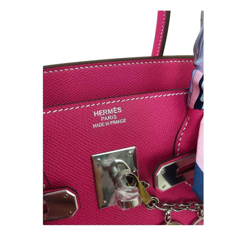 Hermes Birkin 35 Rose Tyrien Epsom Leather Palladium Hardware