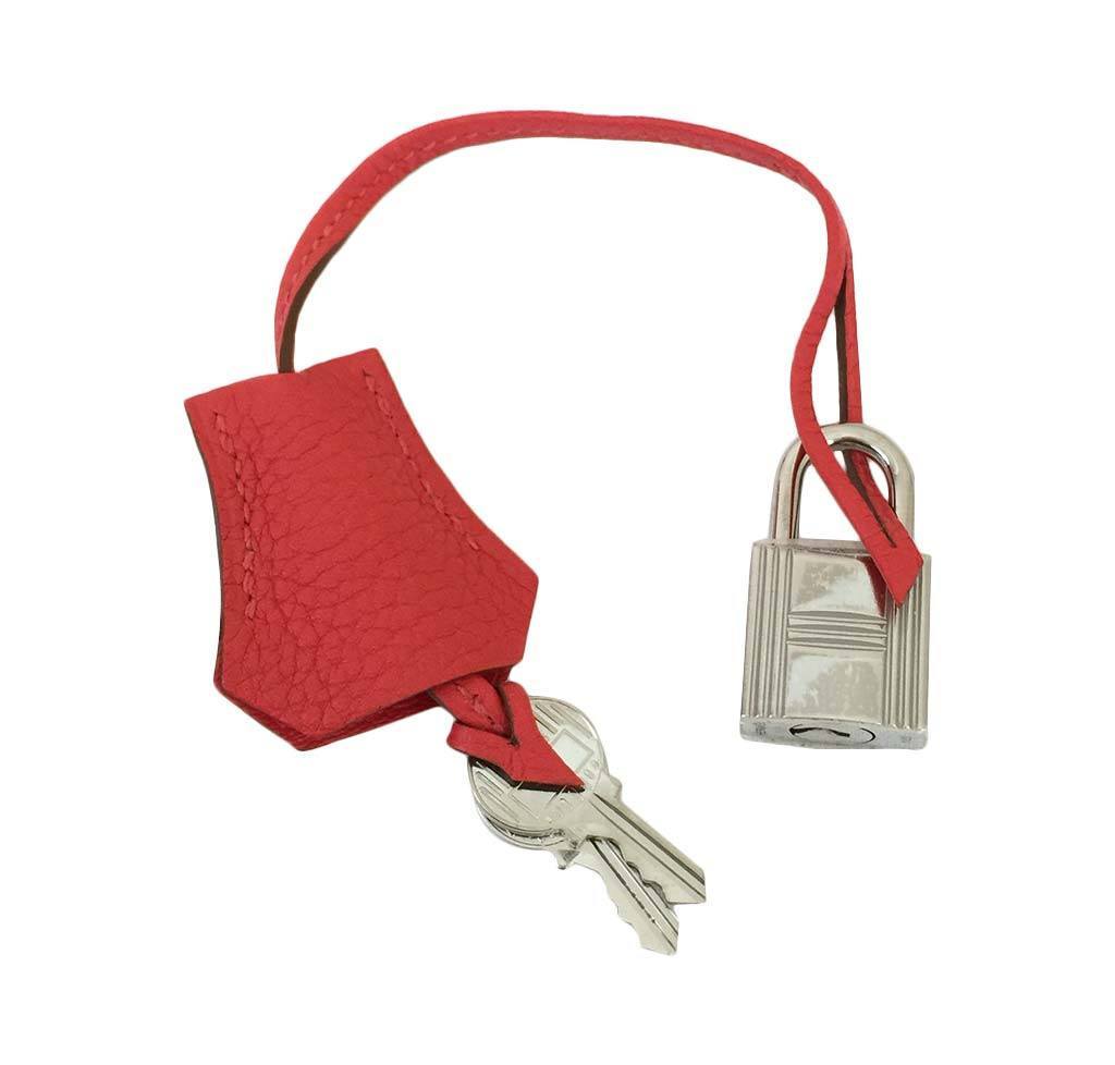 Hermes Kelly 32 Rouge Pivoine Clemence Leather Palladium Hardware
