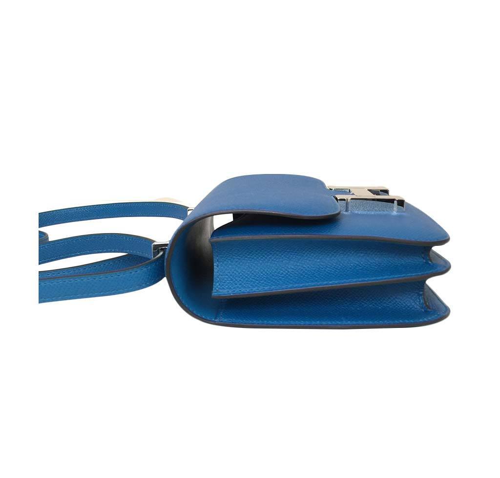 Hermes Constance 18 Blue Izmir Epsom Leather Palladium Hardware