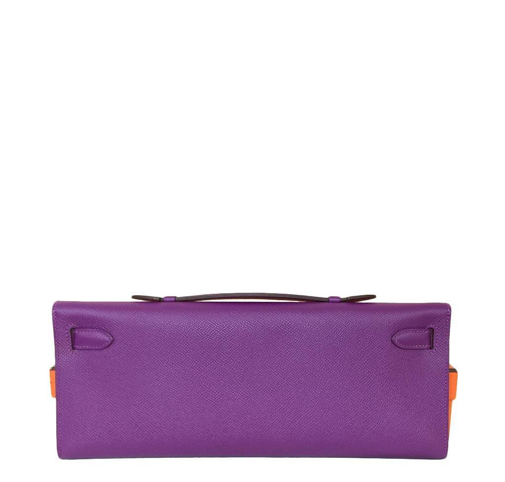 Hermes Kelly Cut Anemone Epsom Leather Palladium Hardware