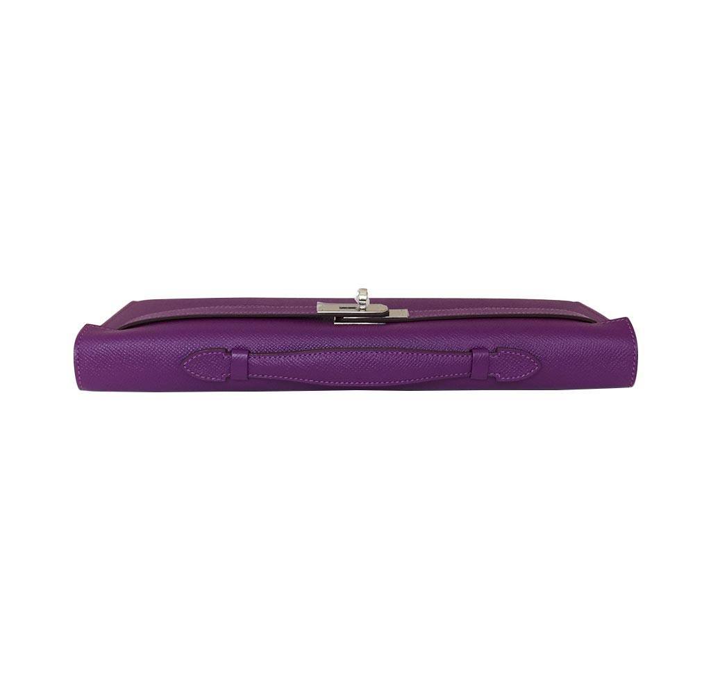 Hermes Kelly Cut Anemone Epsom Leather Palladium Hardware