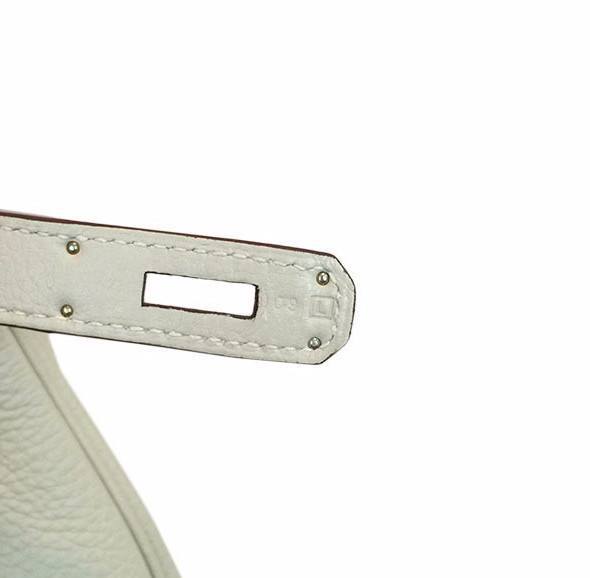 Hermes Birkin 35 Craie Clemence Leather Palladium Hardware