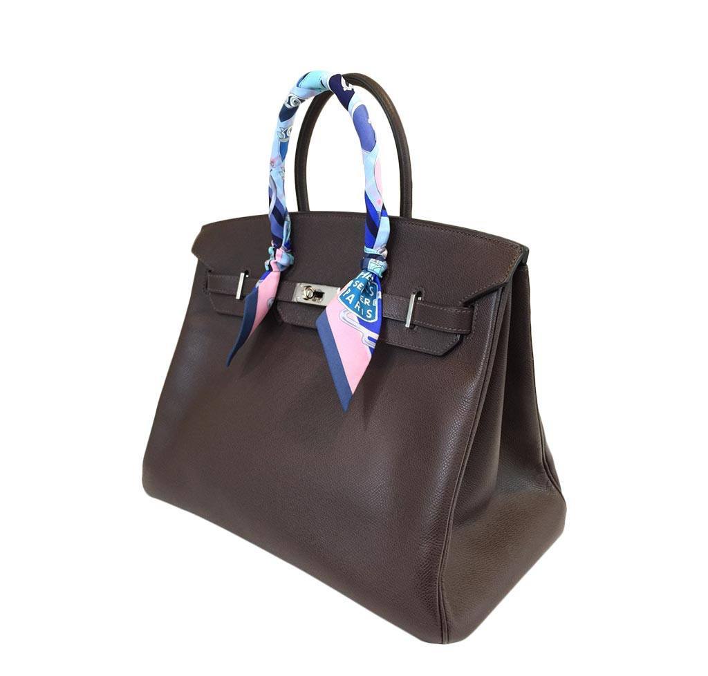 Hermes Birkin 35 Cacao Epsom Leather Palladium Hardware