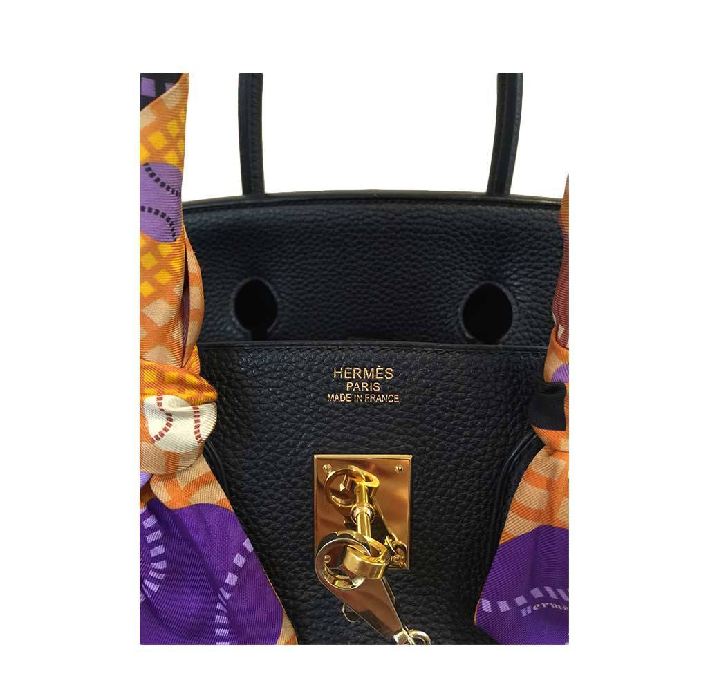 Hermes Birkin 35 Black Clemence Leather Gold Hardware