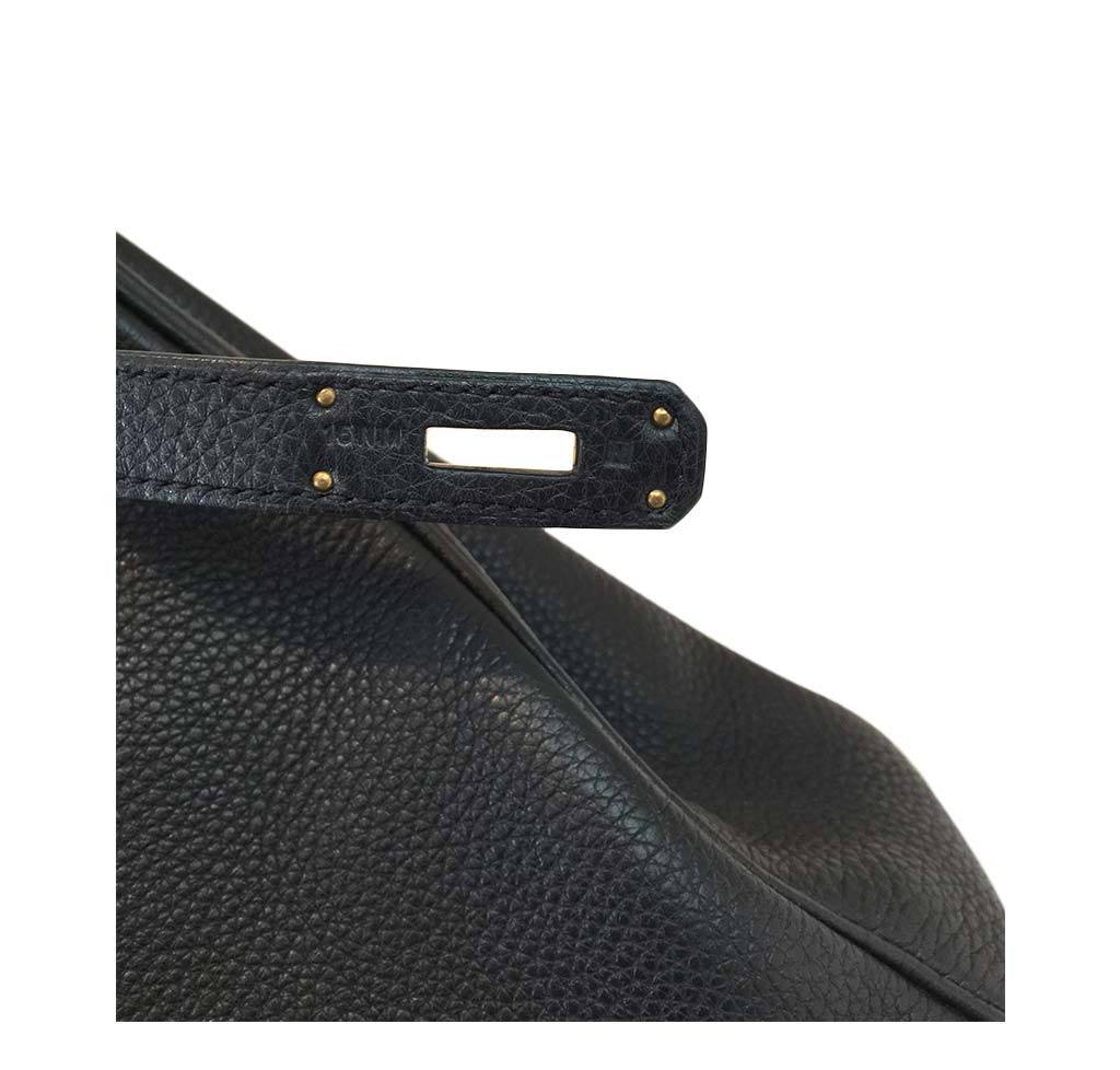 Hermes Birkin 35 Black Clemence Leather Gold Hardware
