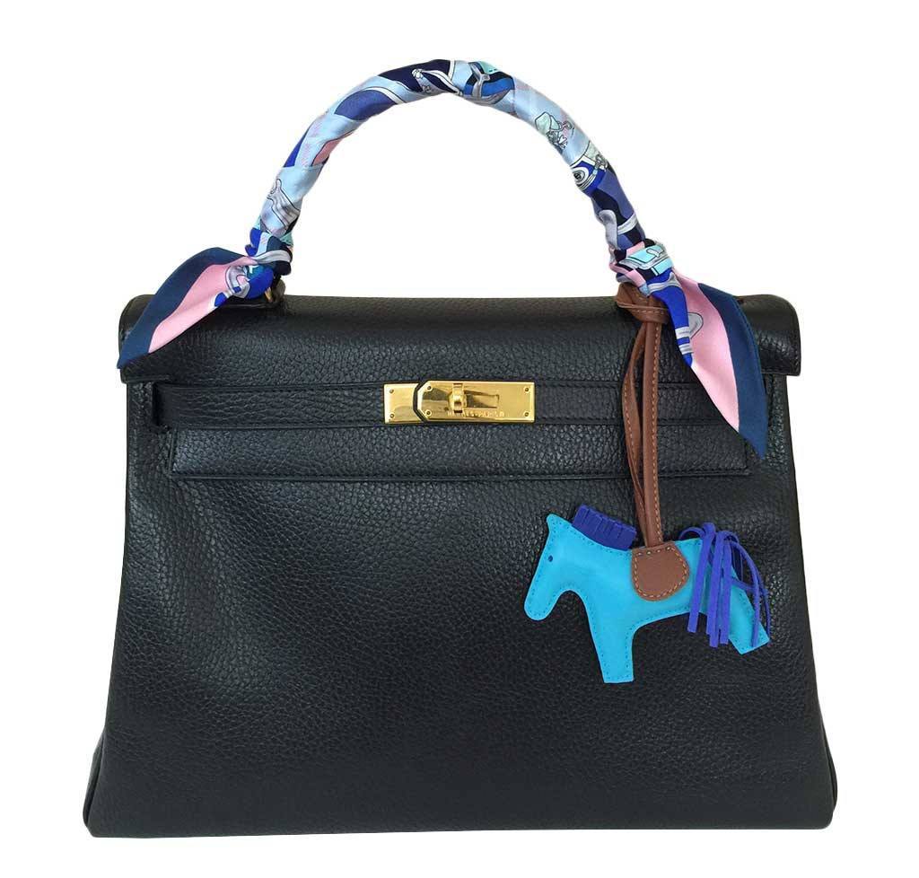 Hermes Kelly 32 Black Ardennes Leather Gold Hardware