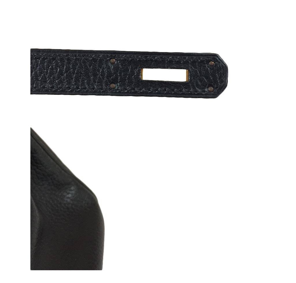 Hermes Kelly 32 Black Ardennes Leather Gold Hardware