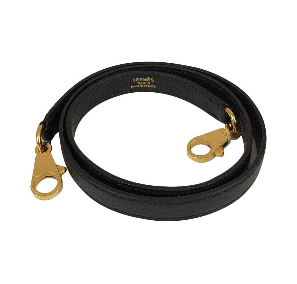 Hermes Kelly 32 Black Ardennes Leather Gold Hardware