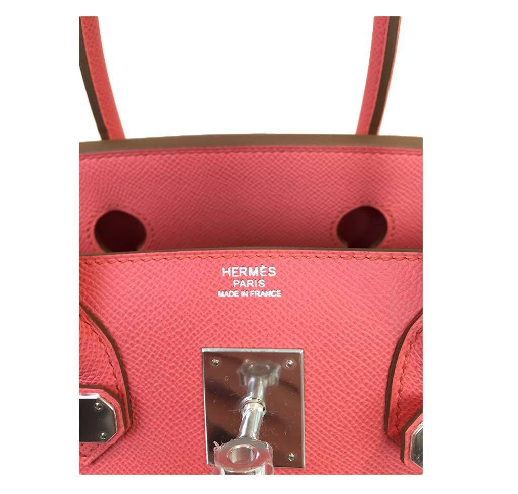 Hermes Birkin 30 Pink Flamingo Epsom Leather Palladium Hardware