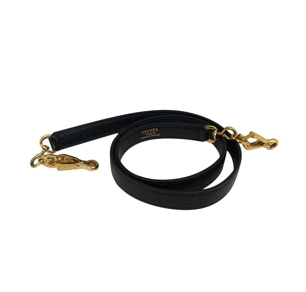 Hermes Kelly Retourne 32 Black Ardennes Leather Gold Hardware