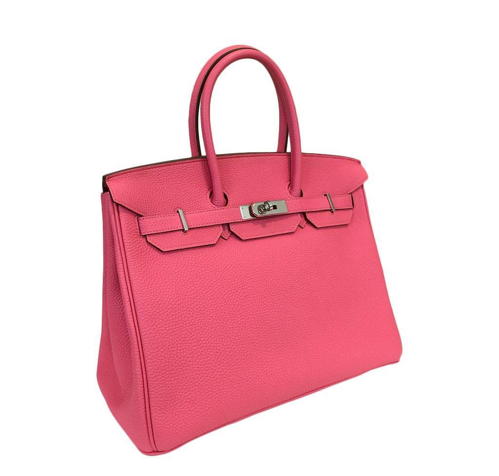 Hermes Birkin 35 Rose Lipstick Togo Leather Palladium Hardware