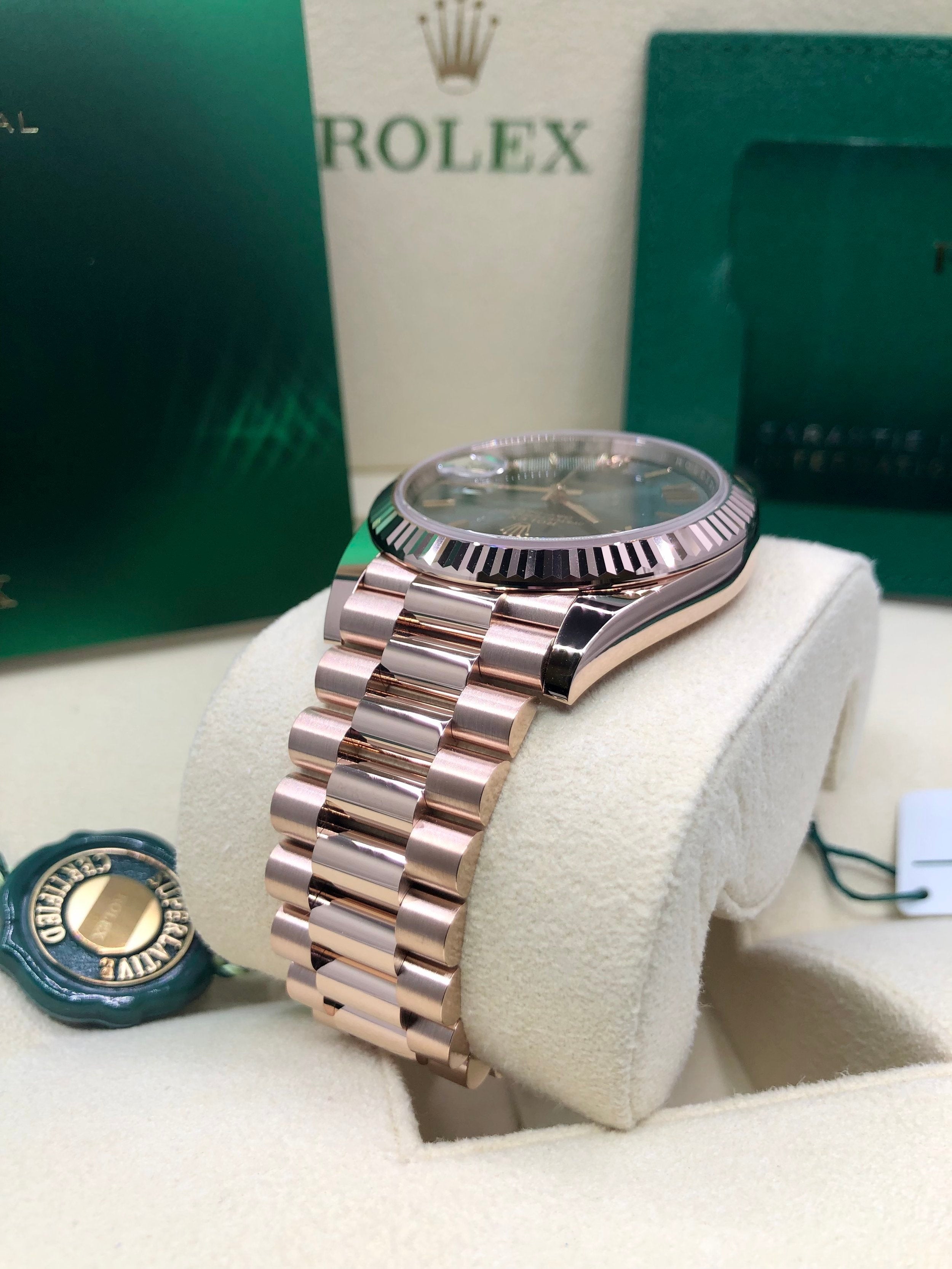 Rolex Day-Date 40 228235 Olive Dial Watch