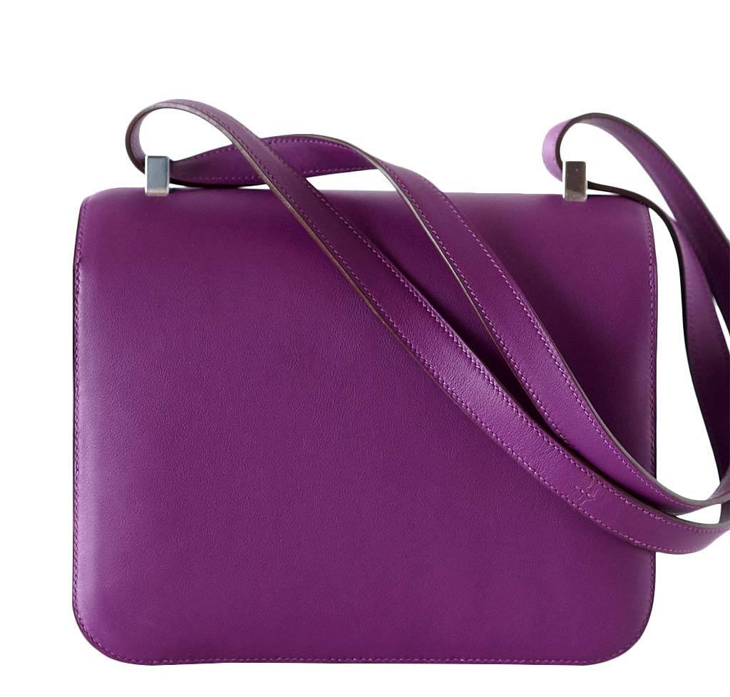 Hermes Constance 24 Anemone Swift Leather Palladium Hardware