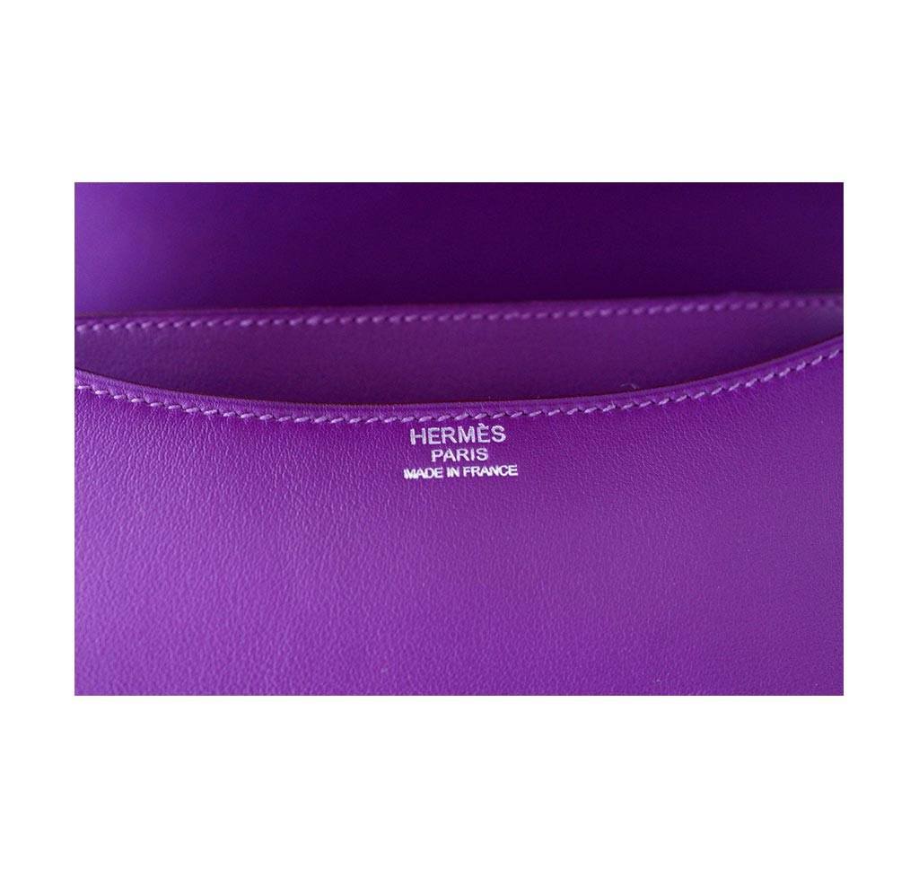 Hermes Constance 24 Anemone Swift Leather Palladium Hardware