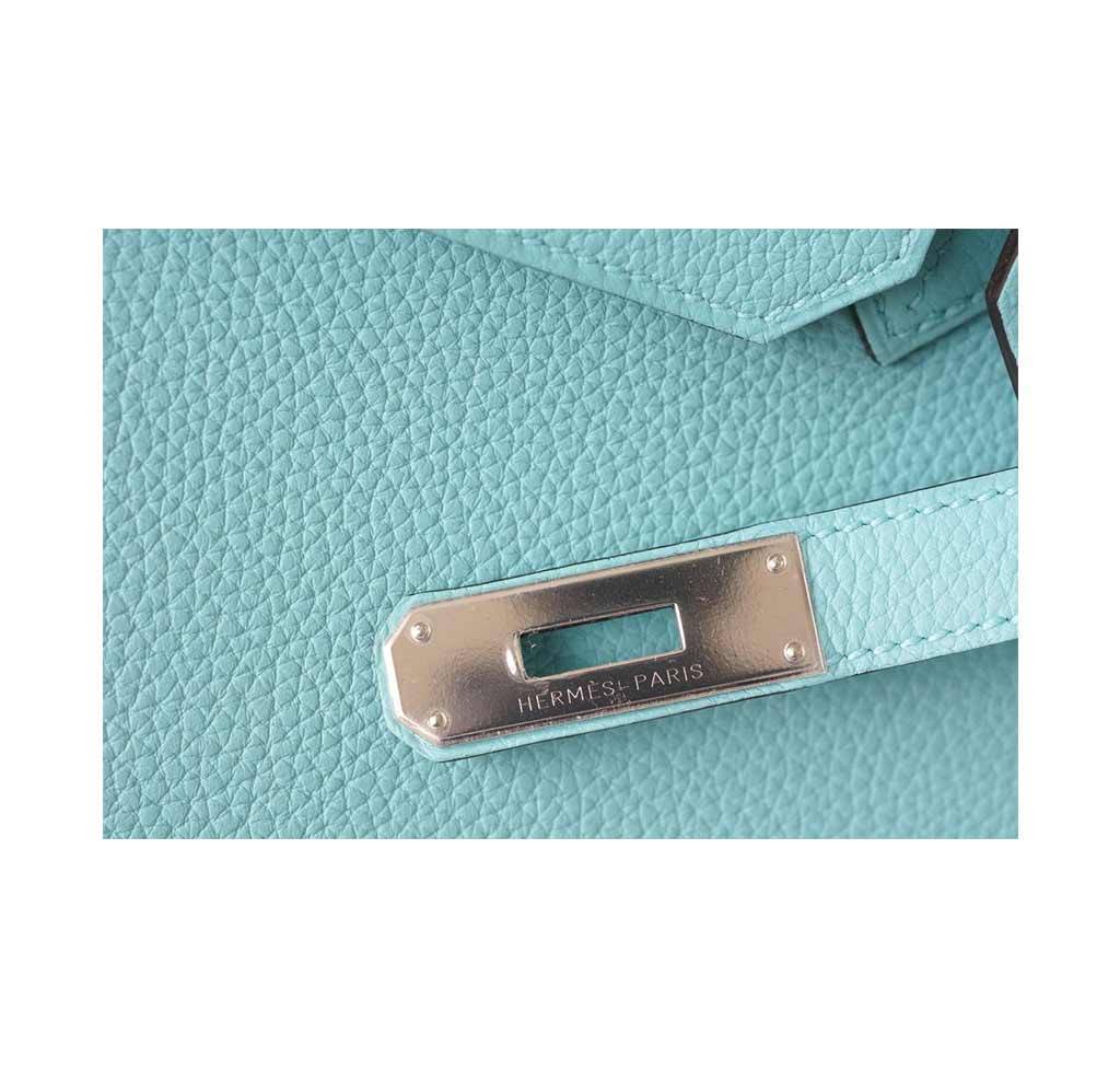 Hermes Birkin 35 Blue Atoll Togo Leather Palladium Hardware
