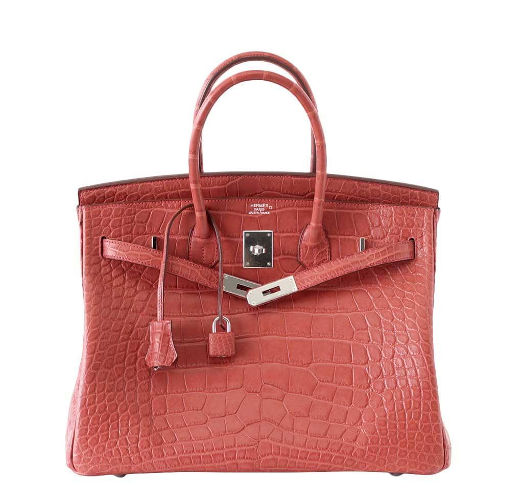 Hermes Birkin 35 Rose Indienne Matte Alligator Palladium Hardware