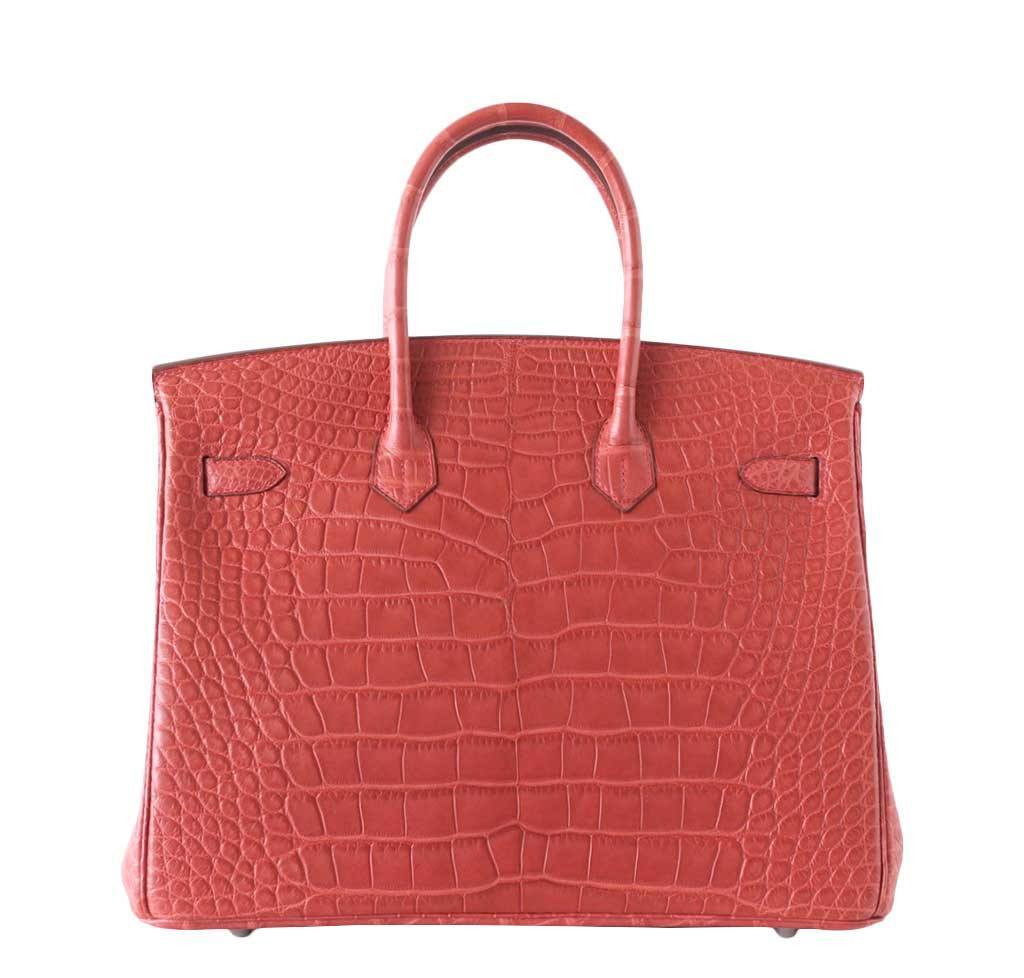 Hermes Birkin 35 Rose Indienne Matte Alligator Palladium Hardware