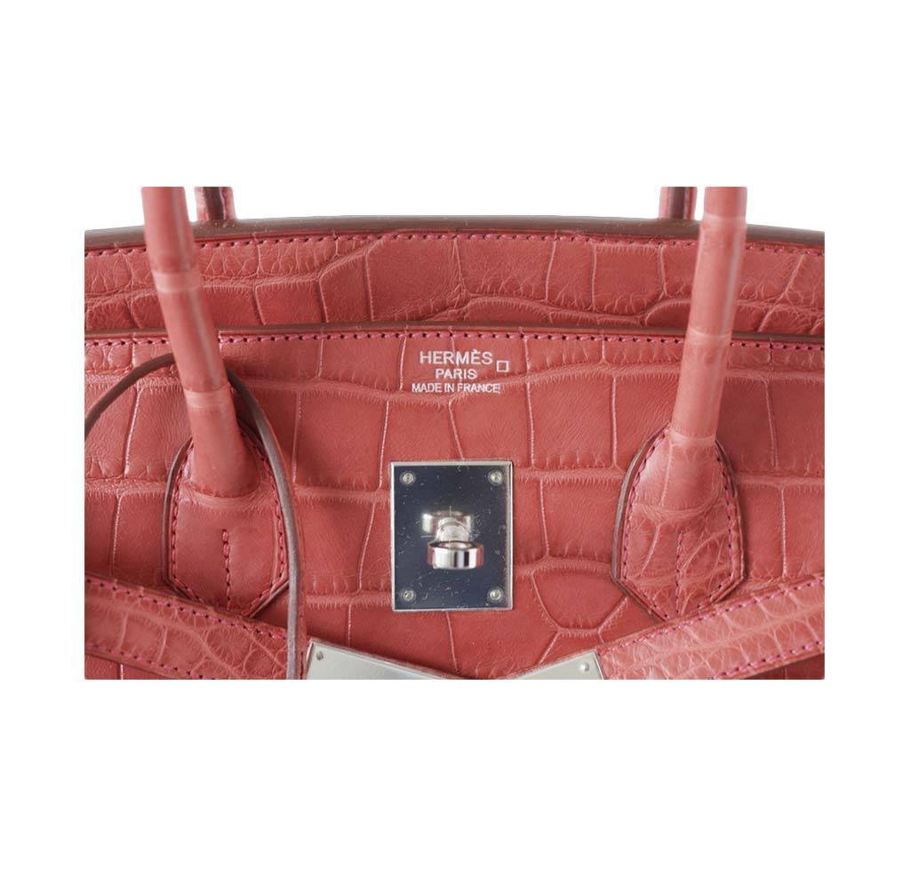 Hermes Birkin 35 Rose Indienne Matte Alligator Palladium Hardware