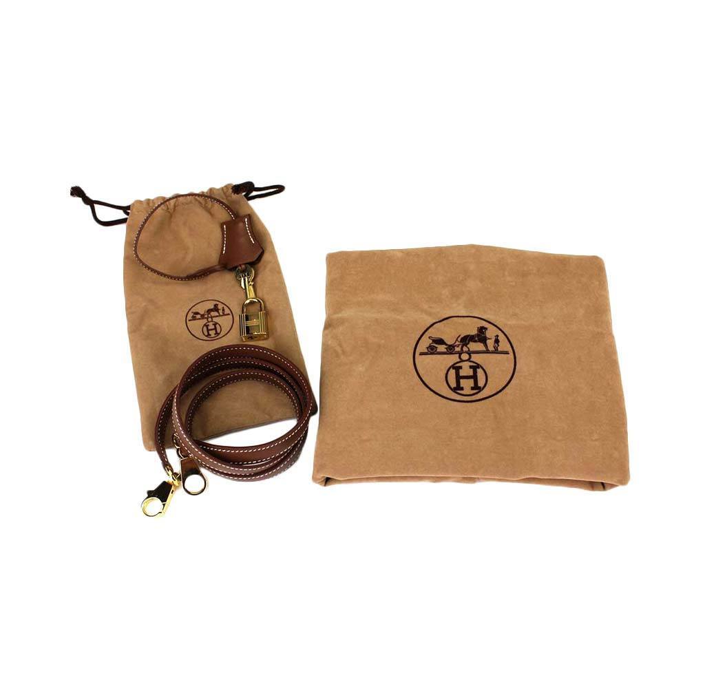 Hermes Kelly 32 Tabac Veau Grain Lisse Leather Gold Hardware