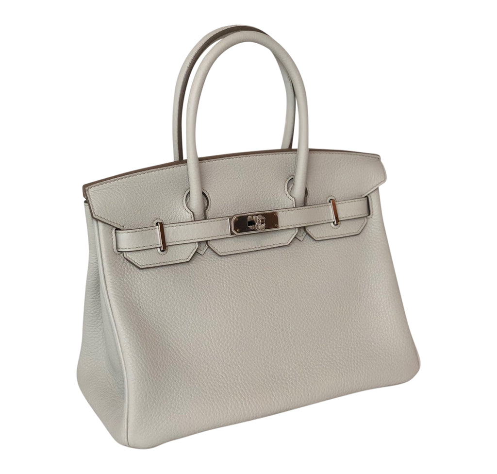 Hermes Birkin 30 Gris Perle Togo Leather Palladium Hardware